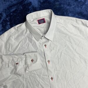 UNTUCKit Mens 2XL Relaxed Fit Wrinkle Free Cotton Dress Shirt‎ Light Gray